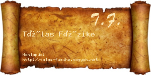 Tálas Füzike névjegykártya
